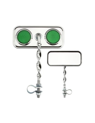Rectangle Flat Twisted Mirror Chrome Green...
